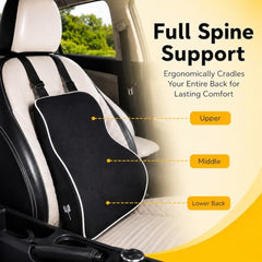 Grin Health Mini Back Support Cushion for Lumbar Support & Back Pain Relief, Backrest for Car Seat, Lower Back Cushion for Office Chair, Driving, Travel Backrest Pillow
