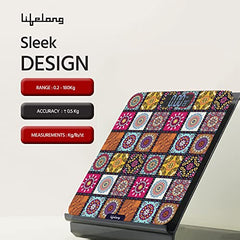 Lifelong Bloom LLWS54 Body Weighing Scale (Indian Cultural Series - Rajasthan Rural)|Digital Weight Machine for Body Weight|Thick Tempered Glass with LCD Display|Bathroom Weighing Scale (Multicolor)