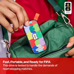 SANDISK 1TB Portable SSD, 800MB/s R, FIFA World Cup 2026 Edition, Rugged SSD with Upto 2 Meter Drop Protection, Type-C to Type-A Cable, PC & Mac Compatible, 3 Y Warranty, External SSD