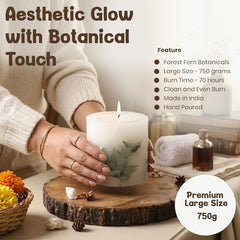 Goyoham | Berry Blush Botanical Candle, 70 Hour Burn Time | Large - 4 x 4 Inch, 750g, Unscented | Handcrafted with Natural Botanicals, Lead-Free Wick |
