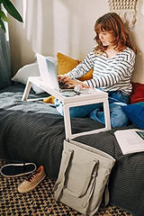 Ikea polypropylene&plastic Foldable Bed Tray,Multipurpose Tray For Food,Laptop Table For Study,Work 56X36X26 Cm (White)