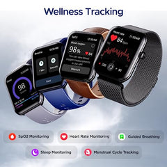 boAt Ultima Regal w/ 2.01”(5.10 cm) Crystal-Clear AMOLED Display, 1000 NITS Brightness,Premium Metal Body, Functional Crown, 100+ Sports Modes, Fitness Smart Watch for Men & Women (Steel Black)