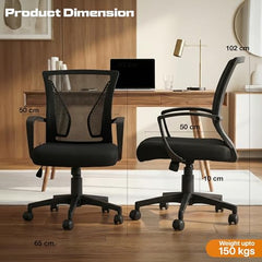 DROGO Comfortwing Premium Ergonomic Office Chair for Work from Home, High Back Computer Chair with Breathable Mesh, Armrest, Adjustable Seat, Rocking & Winged Back | Mesh Chair for Office (White/Blue)
