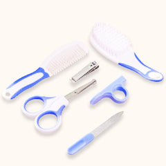 SYGA 6 Pcs Health Care Kit for Newborn Baby Kids Nail Hair Grooming Brush - Blue