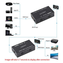 MISOTT HDMI Extender, 60 Meters HDMI Transmitter and Receiver Over Single RJ45 Cat5e/6/7 Ethernet Cable, Supports 1080p, 3D, HDCP, EDID, Up to 196ft(60m)
