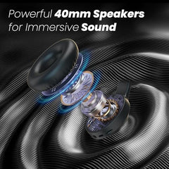 truke Newly Launched BTG 500 Over The Ear Gaming Headphone with 40mm Drivers, 10H of Playtime, Dual Pairing, Gaming Mode (50ms Latency) with RGB LEDs, TF Card with Volume Control, BT 5.4 (Sky Blue)