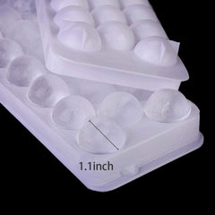SYGA Ice Ball Tray 20 Ice Cube Mold, Plastic Food-Grade Stackable Round Ice Ball Mould with Lid for Cocktail and Whiskey(White)