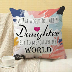 Gift for Daughter Birthday Special Birthday for Daughter Printed Cushion(12 inch X 12 inch with Filler with Keychian) Girls Pillow Daughters Day for Daughter and Girls AT-7