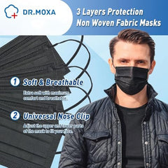 100 Pack Medical Disposable Face Masks ASTM Level 2 Black