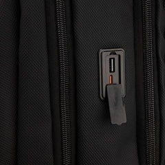 F Gear Alpha Black 25L Tech Laptop Backpack, USB & Lock, Fits 17-inch