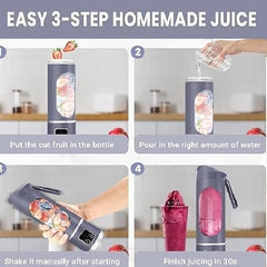 Portable Personal Blender Bottle – USB Rechargeable Smoothie Maker with Travel Lid, Powerful Mini Juicer for Fruits & Vegetables, BPA-Free, Easy Clean 1300 Mah Rechargeable Battery P1