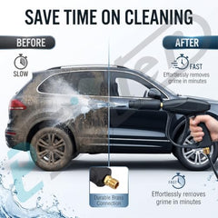 Painter Spray Gun Pressure Water Spray Gun for Car Wash & Floor Cleaning with 15 MPa High Pressure, Adjustable Nozzle, 100% Brass Valve and Adapters, Black, PCG-15
