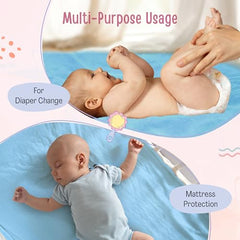 LuvLap Instadry Waterproof Baby Dry Sheet, Small Size 50x70 cm, Extra Absorbent Quick Dry Sheet for New Born,Toddler, Anti-Piling Fleece for Baby, Bed Protector, Pack of 2, Maroon & Navy Blue