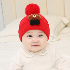 SYGA Unisex Baby Winter Hat Pom Pom Beanie Warm Knit Hats Infant Winter Cap for 1-5 Year Khaki