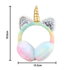 SYGA Winter Fashion Lovely Unicorn Horn Gold Earmuffs Plush Ear Cold protection Suitable for 10 Years above