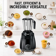 Prestige Elliot 750 Watt 3 Jar Mixer Grinder | Hybrid Copper Motor | 3 Speed Control with Pulse Function | 3 Stainless Steel Jars| Sturdy Ergonomic Handles| 2Y Warranty | ISI Certified