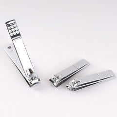 SYGA Nail Pack of 3 Clipper Set - Premium Silver Stainless Steel Deluxe Fingernail and Toenail Clipper Cutter