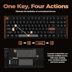 Keychron K8 HE TKL Wireless Bluetooth 2.4G Wired Triple Mode Hot Swappable Hall Effect Keyboard with QMK VIA Aluminum+Wood Frame Rapid Trigger for Mac Windows Linux-White