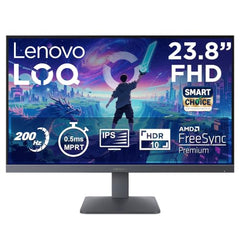 Lenovo LOQ 27Q-10 (Smartchoice) | 27" (68.5cm) QHD (2560x1440) IPS 180Hz Gaming Monitor | 0.5ms, HDR10 Compliance, AMD FreeSync, 99% sRGB, 2xHDMI 2.1 TMDS, 1xDP 1.4| Tilt | Lunar Grey | 68F3GACBIN