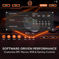 KARNAGE by EVM Inferno Wired RGB Gaming Mouse | 12800 DPI | Instant 825 Sensor | 8 Programmable Buttons | 1000Hz Polling Rate | 14 RGB Modes | 75g Ergonomic Design | Braided Cable | PC/Mac | Black