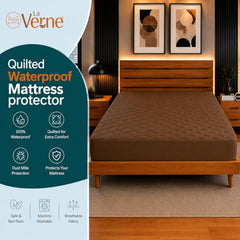 La Verne 100% Waterproof Premium Cotton Feel Mattress Protector Queen Size 78 x 60 Inches | Breathable and Hypoallergenic Ultra Soft Fitted Bed Protector Cover