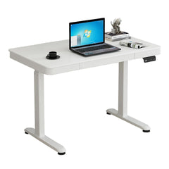 SYGA Medis Electric Lift Table Standing Desk Desk Computer Desktop Table Liftable Table Frame Table Leg Computer Desk(120 X 60 CM White)