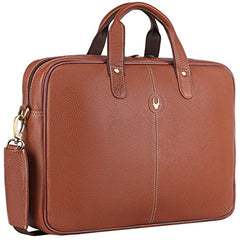 WildHorn Genuine Leather Office Bag for Men | 15.6-Inch Laptop Bag with a Minimalist Design | Professional Leather Bag with Adjustable Straps & Multiple Compartments | 1-Year Warranty