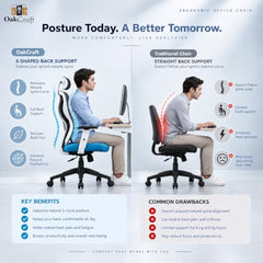 Oakcraft Hurricane Premium Ergonomic Office Chair | Dynamic 2D Lumbar Support | High-Back Executive Chair for Office, Home & Workstation