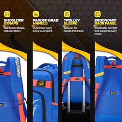 Skybags Namma 16.5" Compatible Laptop Backpack 40L | 2 Compartments with Quick-Access Front Pocket & Rain Cover | Tablet Sleeve & Side Bottle Pocket | CSK Travel Backpack for Men & Women (Black)