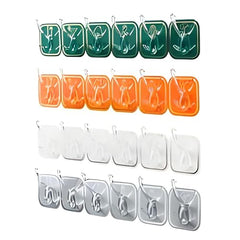 JIALTO 1 Pcs Wall Hanger Hooks | Strong Self Adhesive Magic Sticker Hook for Clothes, Towels & Accessories | 6 Hook Strip for Home, Bathroom & Kitchen - Transparent