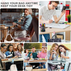 ZPCCOT 2-Pack Adjustable Metal Desk Hooks for Table | Heavy-Duty Under Desk Bag Holder, Purse & Backpack Hanger, Headphone and Umbrella Hook | No-Drill Clamp Table Hook for Office, Home & Study Desk