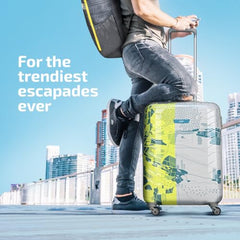 Skybags Trooper Set of 3 (S+M+L) Printed Hard Case Trolley Bags, Green