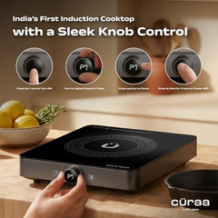 CΓRAA IndiePro Induction Stove | 6kV Surge Protection | 2100 W Induction Chulha | Rotary Knob Control | Timer Function | Incremental Heat Adjustment | 2 Year Warranty