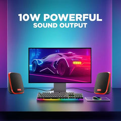 Intex IT-120 2.0 USB Computer Multimedia Speaker, 10W Powerful Sound, USB Powered, 3.5mm Aux Connectivity, in-Line Volume Control Pod for PC, Laptops, Desktop & Mobiles – Orange
