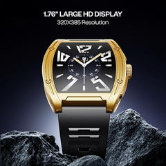 boAt Enigma Radiant Luxury Watch for Man w/1.43"(3.63 cm) AMOLED Display, AOD, Premium Metal Build, Round Dial, 200+Watch Faces, Upto 7 Days Battery Life, Fitness smartwatch for Men (Metal Black)