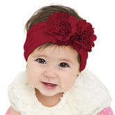 SYGA Pack Of 3 Baby Headbands Nylon Soft Strechable Bow Hairbands for Newborns, Infants, Toddlers and Kids 0-3 Years(BigRed, LightPink,WineRed)