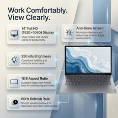 Lenovo Smartchoice V14, Intel Core i3-1315U, 16GB RAM, 512GB SSD, FHD 14” (35.56cm), Windows 11 Home, Office 2024, Luna Grey, 1.37Kg, 83HDA05JIG, 250 Nits, 1Y Onsite Warranty, Laptop