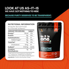 AS-IT-IS One Creatine Monohydrate - 100g Unflavoured I Micronised