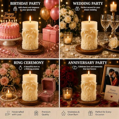 Decorative Fragrance Candle with Raised 3D Ivory Swirl Pillar Artwork | Long Burning Scented Candle for Home Décor, Living Room, Bedroom, Meditation Space, Table Decoration & Gift