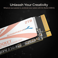 Sabrent 2TB Rocket Q4 2230 M.2 NVMe PCIe 4.0 x4 Gen4 SSD, Up to 5000MB/s,Internal Solid State Drive for Laptop, Surface/Pro, Steam Deck, PS5, ASUS ROG Ally, Dell, HP and Mini PCs (SB-213Q-2TB)