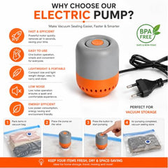 Smart Saver Vacuum Pump for Packing, Electric Pump for Vaccum Storage Bags, Portable Plastic Vacuum Bag Pump for Compression Comforter, Clothing (Storage Bag Not Included)