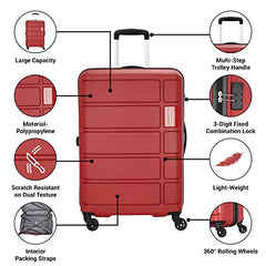 Kamiliant by American Tourister 3 Pc Harrier Edge 8W Set 56 Cm, 68 Cm & 78 Cm - Small, Medium & Large Polypropylene(PP) Hardside 8 Wheels Spinner Luggage Set/Trolley Bag Set (Slate Grey)