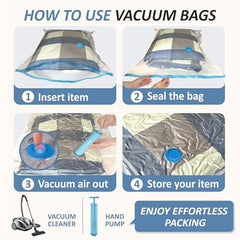16 Travel Compression Bags Vacuum Packing, Roll Up Travel Space Saver Bags for Luggage, Cruise Ship Essentials (6 Large Roll/6 Medium Roll/4 Small Roll)