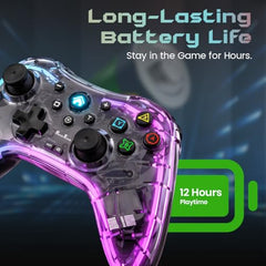 PunnkFunnk Gaming Controller Lite Wireless Bluetooth Gamepad for Android, iOS, PC & Smart TV with Turbo Function, Ergonomic Grip, Rechargeable Battery (X1 Pro Wired)