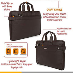 Zipline Laptop bags for men office use | Faux Leather Laptop Bag for Man - Fits 14/15.6/16 inch Laptop, Macbook, Macbook Pro Messenger Bags for Mens (1-Tan Bag)
