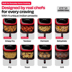 NUUK BRĪSK 6.5L 100% Toxin-Free Ceramic Air Fryer|ILAG® CeramicTech™|No Micro plastics, No PTFE, PFAS, PFOA|12 Cooking Presets|Digital Display|Shake Reminder|360° Even Cooking