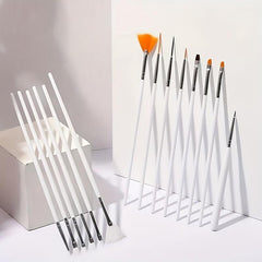 SYGA 15pcs Acrylic Nail Art Design Painting Tool Pen Polish White Nail Brush Set