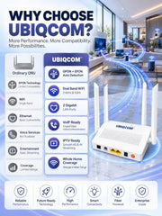 UBIQCOM UB5021GV XPON ONT Optical Network Terminal, 1GE + 1 POTS, GPON Fiber Broadband Modem with VoIP Voice Support, SC/UPC Connector, FTTH ONT for Home & SOHO Users