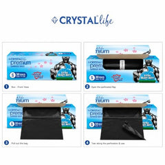 Crystal Scented Garbage Bags Black, Medium 19x22 Inches, 120 Bags | Jasmine Scented, 30 Pcs/Roll x 4, Tie-String, Wet & Dry Waste