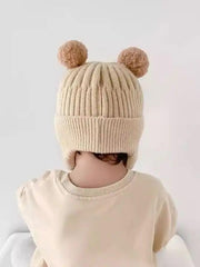 SYGA Winter Warm Ear Protection Knitted Cute Pompom Baby Hat (2-6Year)